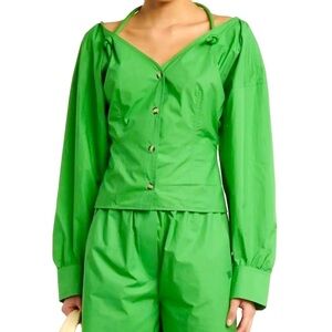 Nanushka Green Tami Blouse